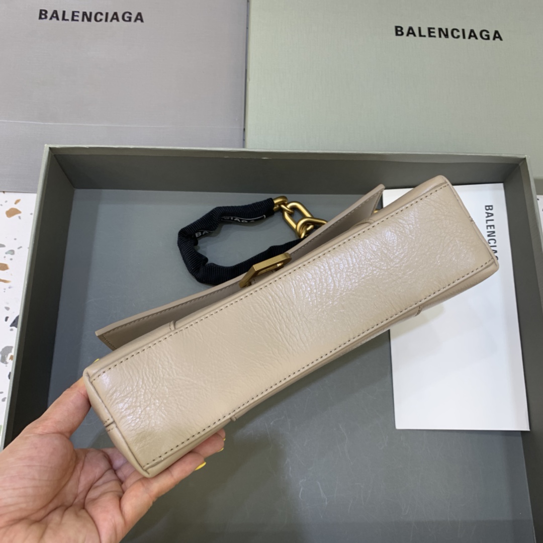 Balenciaga Downtown XS Shoulder Bag With Chain Apricot